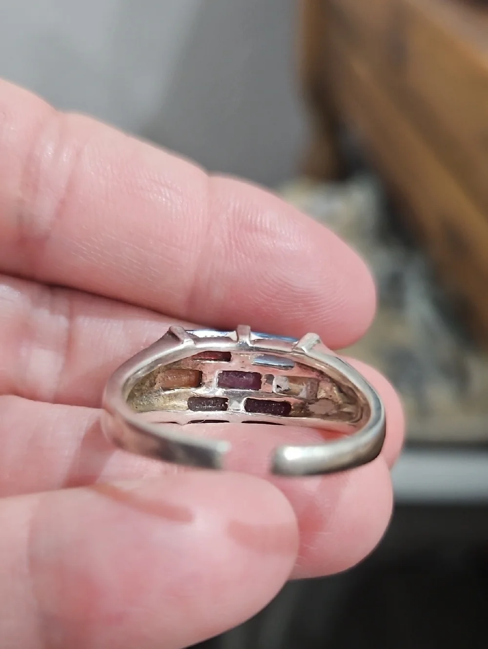 Vintage Sterling Multi Gemstone Ring Color Amethyst Topaz Citrine Garnet Peridot